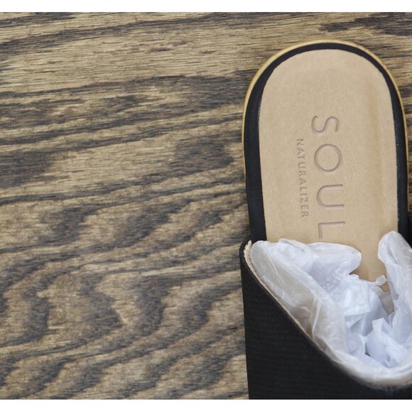 Naturalizer SOUL Womens Goodtimes Mule Slip On Wedge Sandals H9772S0 Black 9W - Picture 7 of 14